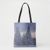 Prachtig winterlandschap als het sneeuwt tote bag (Voorkant)