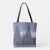 Prachtig winterlandschap als het sneeuwt tote bag (Achterkant)