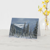 Prachtig winterlandschap - bergen bomen sneeuw kaart (Gele Bloem)