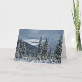 Prachtig winterlandschap - bergen bomen sneeuw kaart