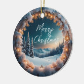 Prachtig winterlandschap Kerstmis Keramisch Ornament (Links)