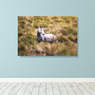 Prachtig wit Praire Horse Poster Canvas Afdruk