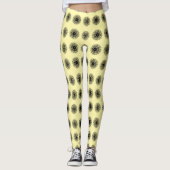Prachtig witte crème Mandela patroon Leggings (Voorkant)