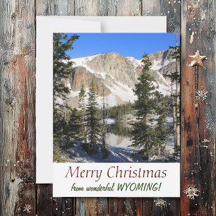 Prachtig Wyoming landschap Vrolijk kerstfeest Feestdagenkaart