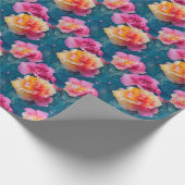 Prachtig zacht roze bloempatroon cadeaupapier (Hoek)