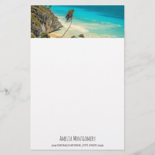 Prachtig zandstrand tropisch paradijs briefpapier (Voorkant)