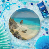 Prachtig zandstrand tropisch paradijs papieren bordje (Feest)