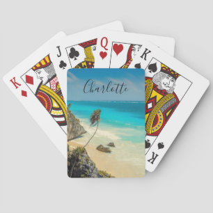 Prachtig zandstrand tropisch paradijs pokerkaarten