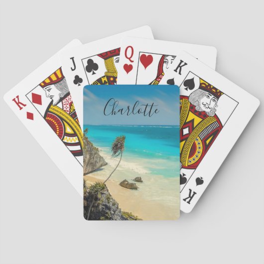 Prachtig zandstrand tropisch paradijs pokerkaarten (Achterkant)
