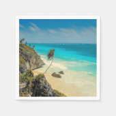 Prachtig zandstrand tropisch paradijs servet (Voorkant)