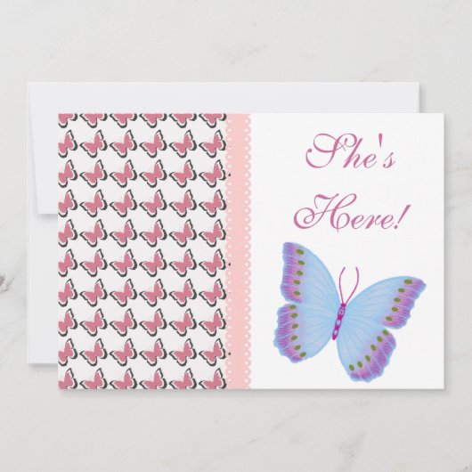 Prachtig: "Ze is hier!" Baby Aankondiging (Voorkant)