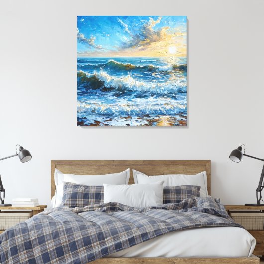 Prachtig zeegezicht canvas afdruk (Insitu (Slaapkamer))