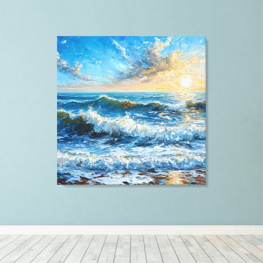 Prachtig zeegezicht canvas afdruk (Insitu (Houten vloer))