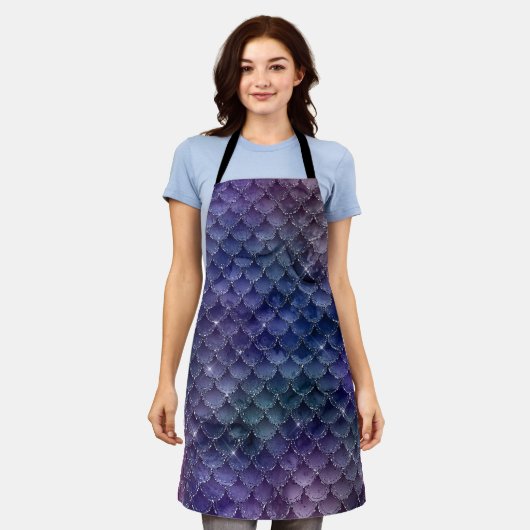 Prachtig zeemeermin glitter ontwerp schort (Gedragen)