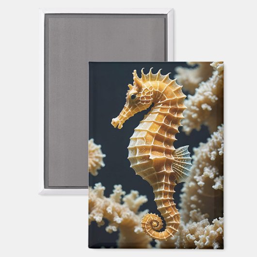 Prachtig zeepaardje en koraalmagneet magneet (Voorkant / Achterkant)