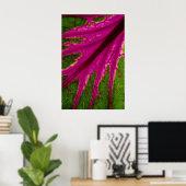 Prachtig zeer rood en groen bladpatroon van cabba poster (Thuiskantoor)