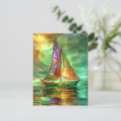 Prachtig Zeilbootkunstwerk, AI-gegenereerd, Briefkaart (Staand voorkant)