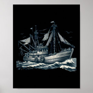 Prachtig zeilschip op zee sticker poster