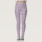 Prachtig zilveren polka dot patroon leggings (Voorkant)