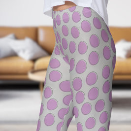 Prachtig zilveren polka dot patroon leggings