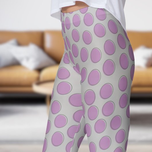 Prachtig zilveren polka dot patroon leggings