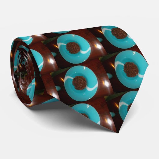 Prachtig zomerblauw kaartontwerp stropdas (Opgerold)