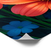 Prachtig zomerlandschap met kleurrijke bloemen poster (Hoek)