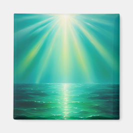 Prachtig zonlicht op de Zee kunstmagneet Magneet