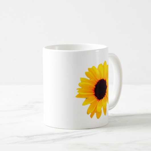 Prachtig zonnebloem geel Sinaasappel Koffiemok (Voorkant rechts)