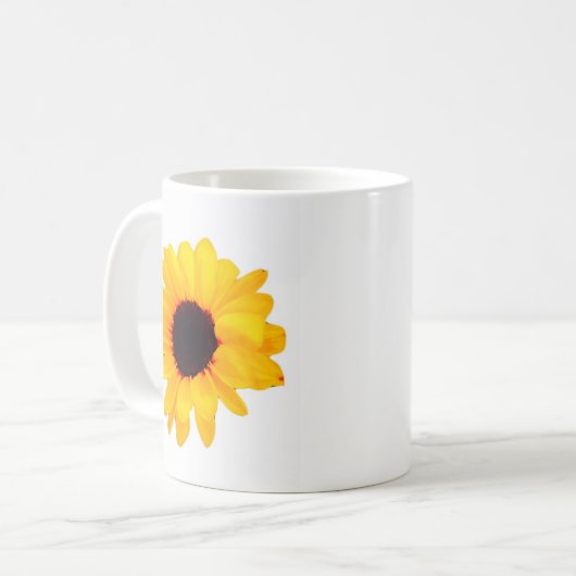 Prachtig zonnebloem geel Sinaasappel Koffiemok (Voorkant links)