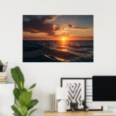 Prachtig zonsondergang zee poster (Thuiskantoor)