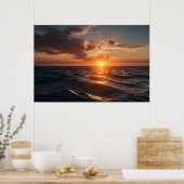 Prachtig zonsondergang zee poster (Keuken)