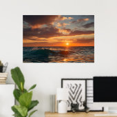 Prachtig zonsondergang zee poster (Thuiskantoor)