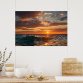 Prachtig zonsondergang zee poster (Keuken)