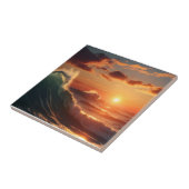 Prachtig zonsondergang zee tegeltje (Zijkant)