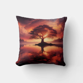 Prachtig zonsonderganglandschap met reflecties kussen