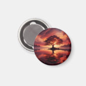 Prachtig zonsonderganglandschap met reflecties magneet (Voorkant / Achterkant)