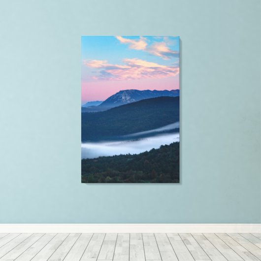 Prachtig zonsopgang uitzicht op Nanos van Šilentab Canvas Afdruk (Insitu (Houten vloer))