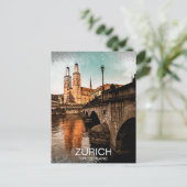 Prachtig Zürich Zwitserland City Uitzicht Briefkaart (Staand voorkant)