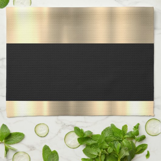 Prachtig zwart en goud ontwerp theedoek (Gevouwen)