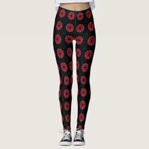 prachtig zwart opgerold polkadodepatroon leggings