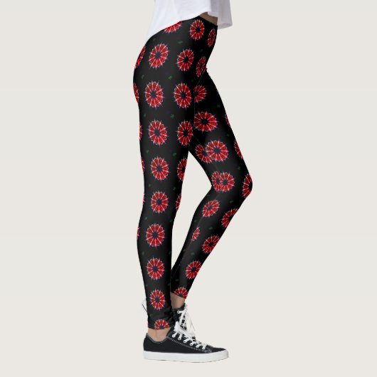 prachtig zwart opgerold polkadodepatroon leggings (Rechts)
