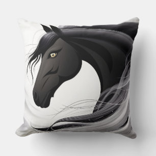 Prachtig zwart paard kussen