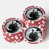 Prachtig zwart paard poker chips (Opstapeling)