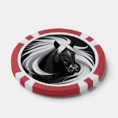 Prachtig zwart paard poker chips (Enkel)