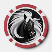 Prachtig zwart paard poker chips (Achterkant)