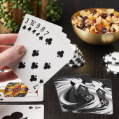 Prachtig zwart paard pokerkaarten (Insitu)