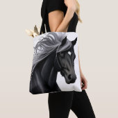 Prachtig zwart paard tote bag (Dichtbij)