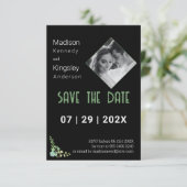 Prachtig zwart Sla de datum foto Fab Save The Date (Staand voorkant)