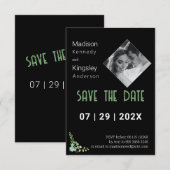 Prachtig zwart Sla de datum foto Fab Save The Date (Voorkant / Achterkant)